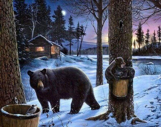 Diamond Painting - Orso Nella Neve Diamond Painting