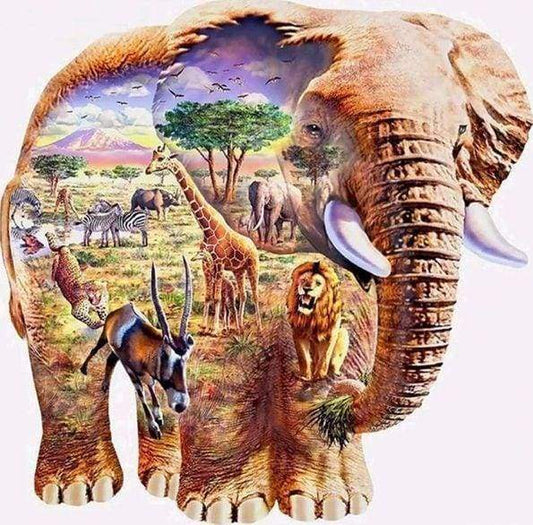 Diamond Painting - Paesaggio Di Elefante Diamond Painting