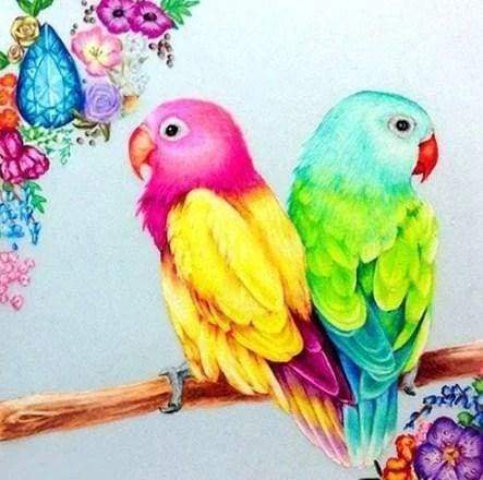 Diamond Painting - Parrocchetti Colorati Diamond Painting