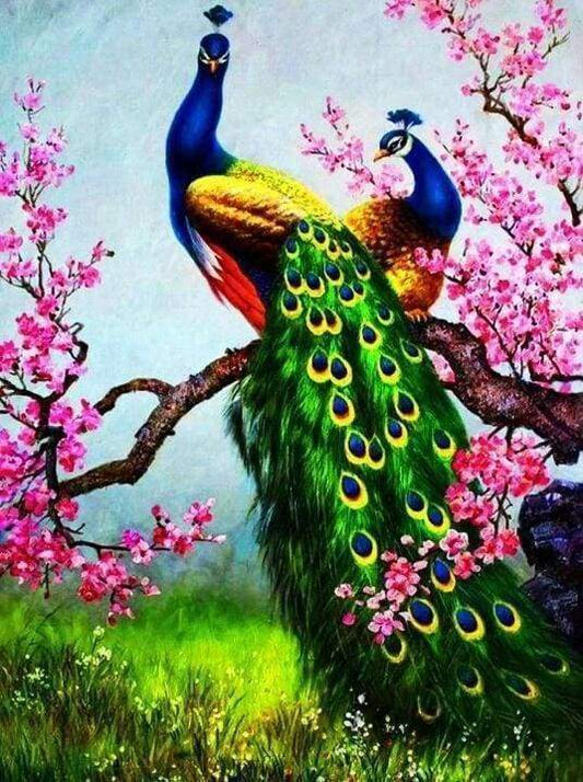 Diamond Painting - Pavoni E Ciliegio Diamond Painting