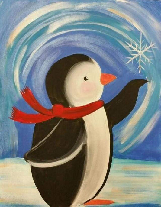 Diamond Painting - Pinguino Con Sciarpa Rossa Diamond Painting