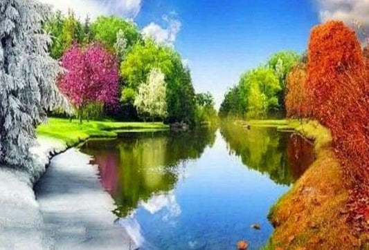 Diamond Painting - Riflessi Nel Lago D'Estate Diamond Painting