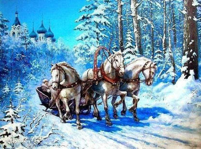 Diamond Painting - Slitta Nella Neve Diamond Painting