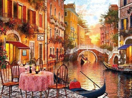 Diamond Painting - Tavolo Vicino Al Canale Diamond Painting | Seos Shop ®