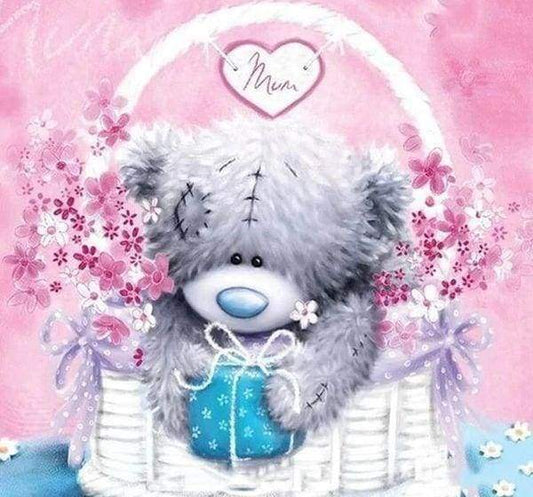 Diamond Painting - Teddy Nel Suo Cestino Diamond Painting kit diamond painting