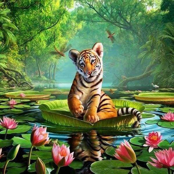 Diamond Painting - Tigre Sull'Acqua Diamond Painting