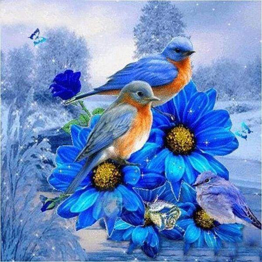 Diamond Painting - Uccelli Blu Diamond Painting