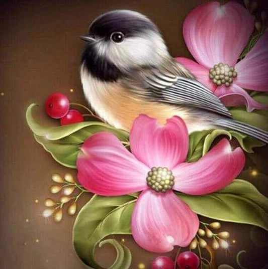 Diamond Painting - Uccellino E Fiori Diamond Painting
