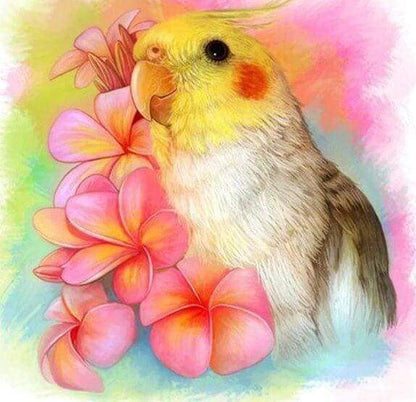Diamond Painting - Uccello Giallo E Fiori Diamond Painting