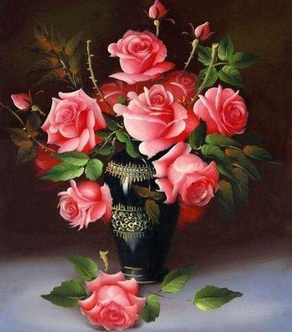 Diamond Painting - Vaso Di Rose Diamond Painting