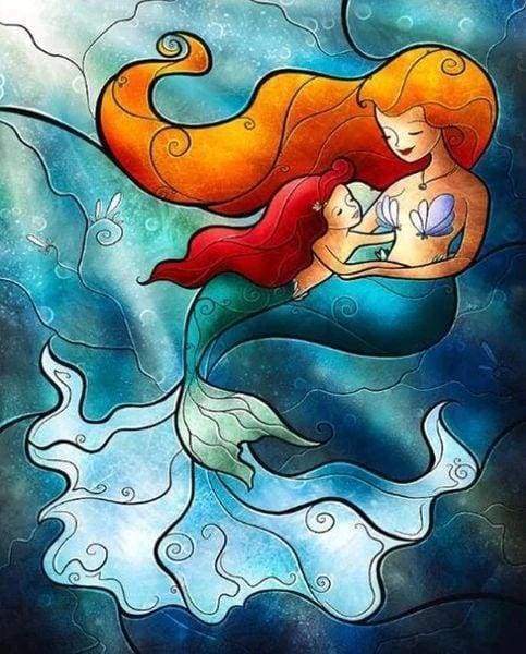 Diamond Painting - Vetrata Con La Sirenetta Diamond Painting