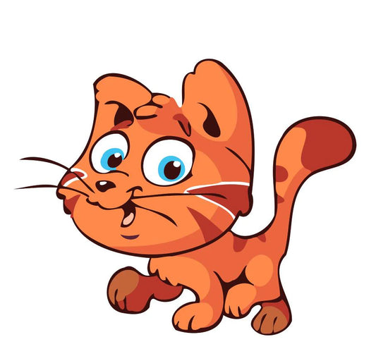 Dipingere con i numeri Bambini - Gatto Arancione 2 Diamond Painting