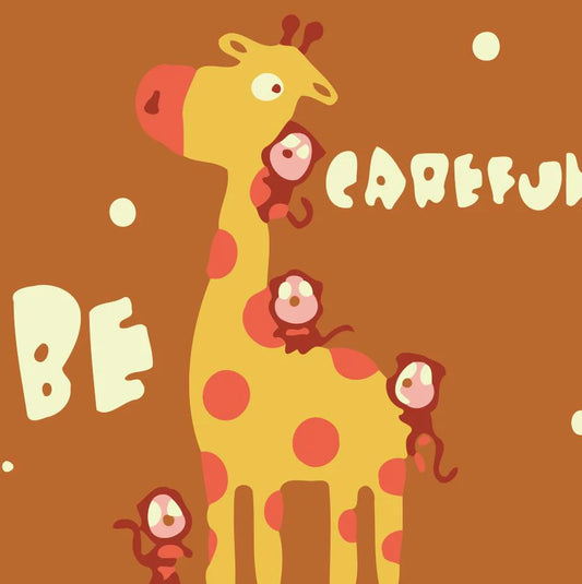 Dipingere con i numeri Bambini - Giraffa Stai Attento Diamond Painting