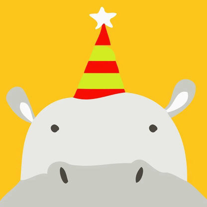 Dipingere con i numeri Bambini - Ippopotamo Con Cappello Diamond Painting | Seos Shop ®