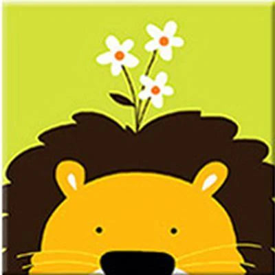 Dipingere con i numeri Bambini - Leone E Fiori Diamond Painting