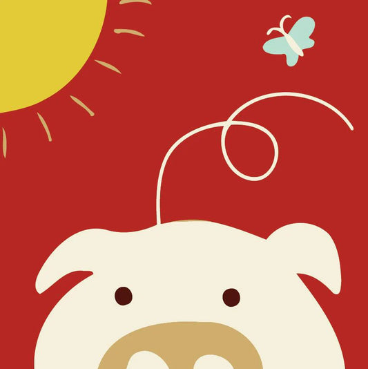 Dipingere con i numeri Bambini - Maiale E Farfalla Diamond Painting | Seos Shop ®