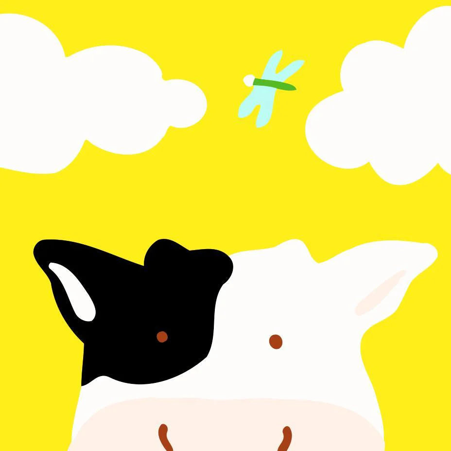 Dipingere con i numeri Bambini - Mucca E Farfalla Diamond Painting | Seos Shop ®