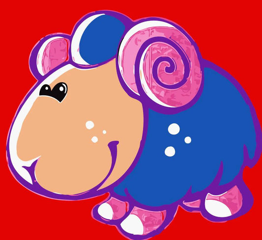 Dipingere con i numeri Bambini - Pecora Blu Diamond Painting | Seos Shop ®