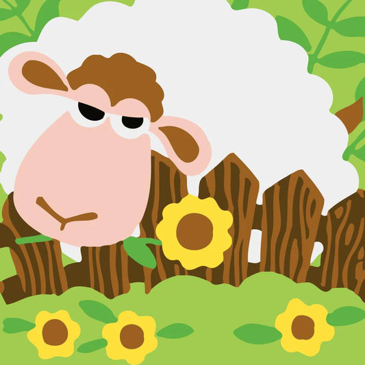 Dipingere con i numeri Bambini - Pecore E Girasoli Diamond Painting