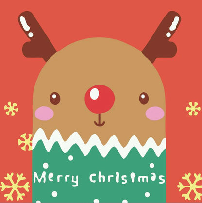 Dipingere con i numeri Bambini - Piccola Renna Di Natale Con Naso Rosso Diamond Painting | Seos Shop ®