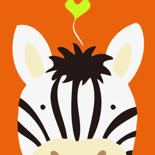 Dipingere con i numeri Bambini - Zebra E Foglia Diamond Painting | Seos Shop ®