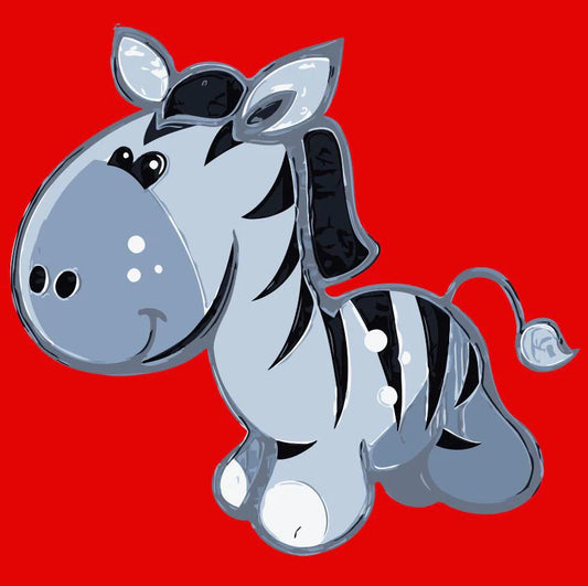 Dipingere con i numeri Bambini - Zebra Grigia Diamond Painting | Seos Shop ®