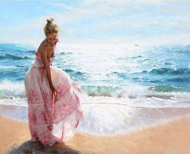 Donna Affascinante Sulla Spiaggia Diamond Painting | Seos Shop ®