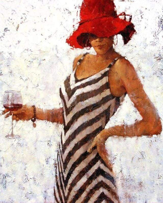Donna Che Beve Vino Diamond Painting