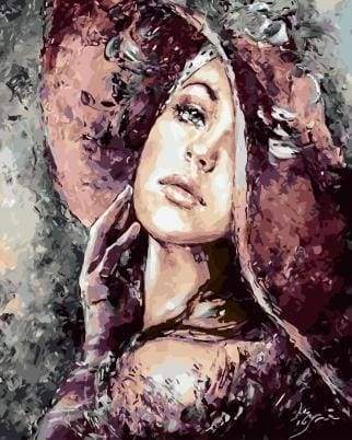 Donna Con Cappello Rosso Vintage Diamond Painting