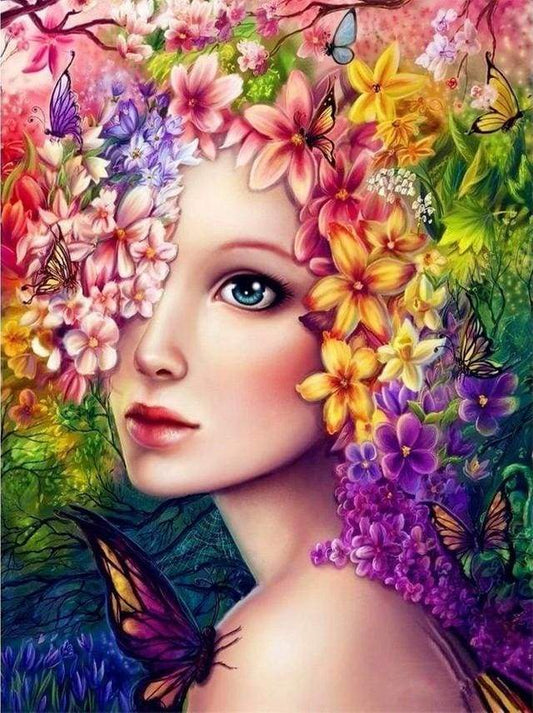 Donna Con Fiori Diamond Painting