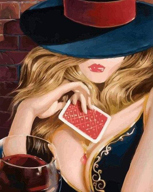 Donna Con Le Carte Diamond Painting
