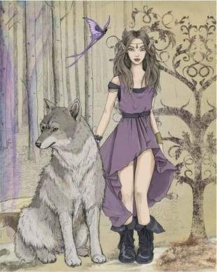 Donna Sensuale Con Lupo Diamond Painting