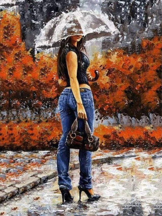 Donna Sensuale Sotto L'Ombrellone Diamond Painting