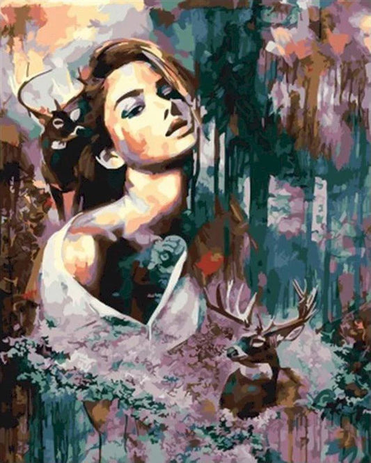 Donna e cervi Diamond Painting