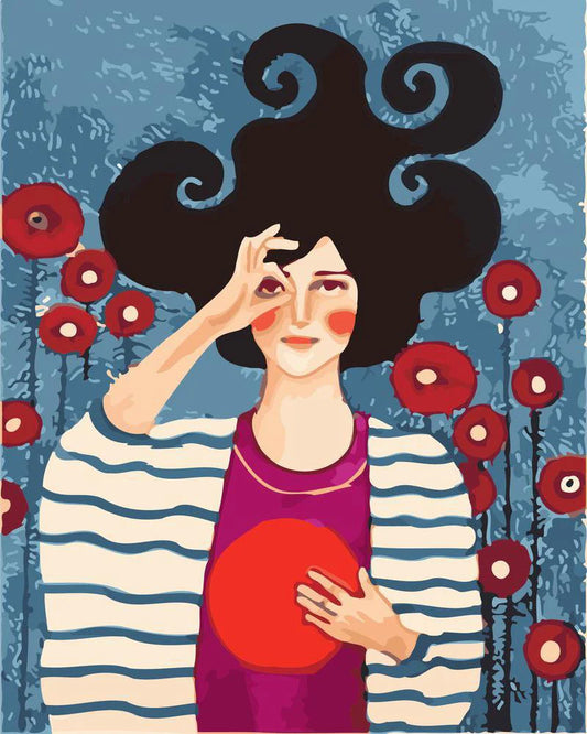 Donna fra i papaveri Diamond Painting