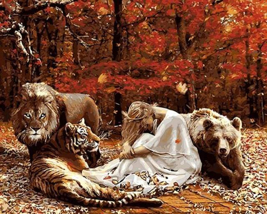 Donne E Animali Feroci Diamond Painting