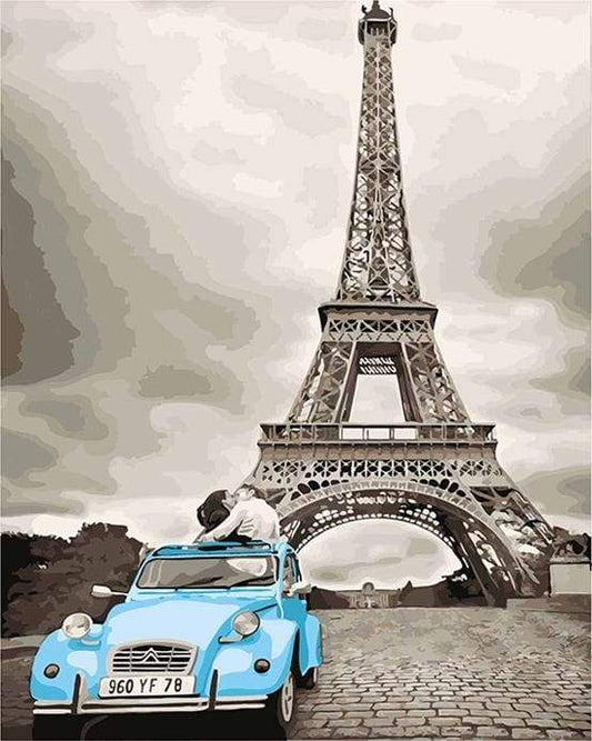 Due Cavalli Blu E La Torre Eiffel Diamond Painting | Seos Shop ®