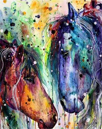Due Cavalli Colorati Diamond Painting