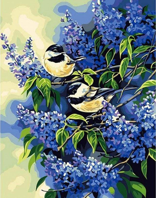 Due Uccelli Su Un Ramo Lilla Diamond Painting