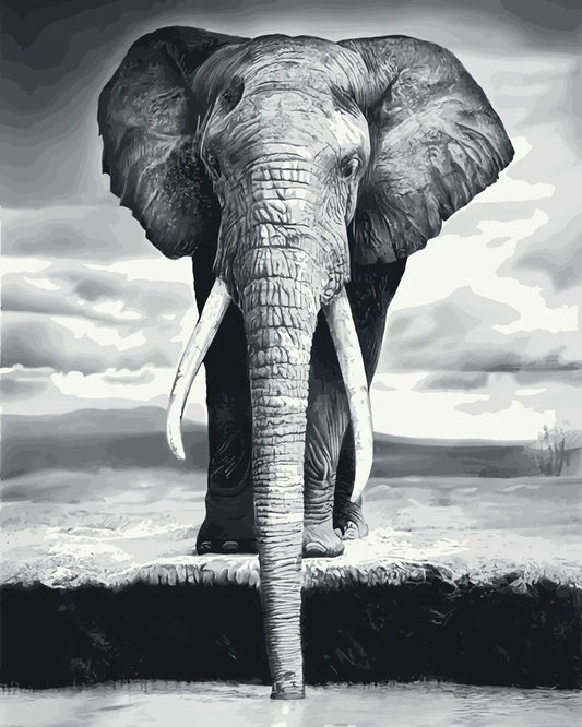 Elefante Grigio Diamond Painting
