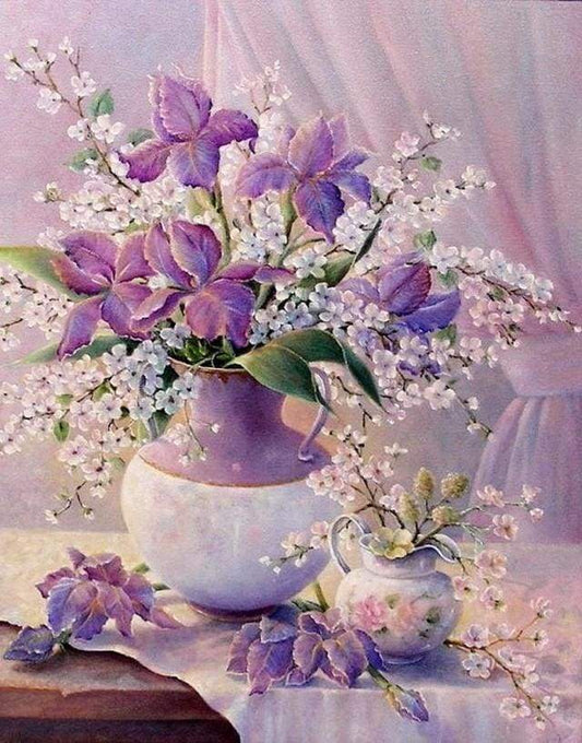 Elegante Vaso Viola Diamond Painting