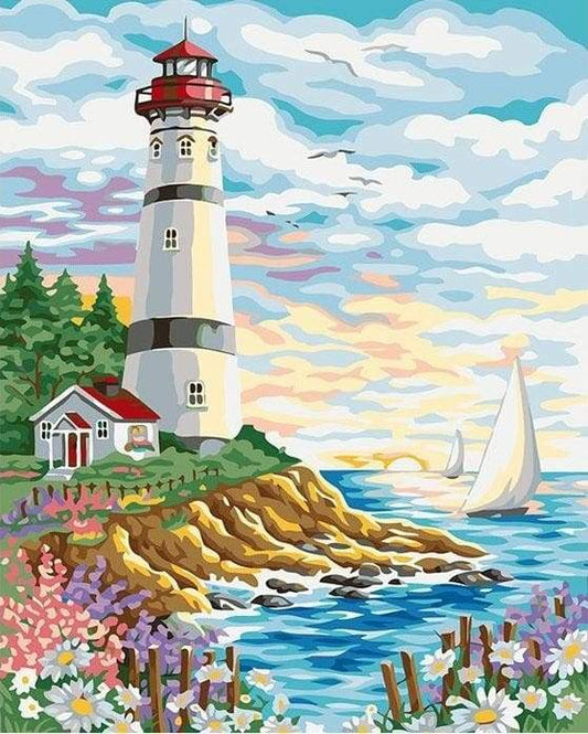 Faro In Una Bella Giornata Diamond Painting