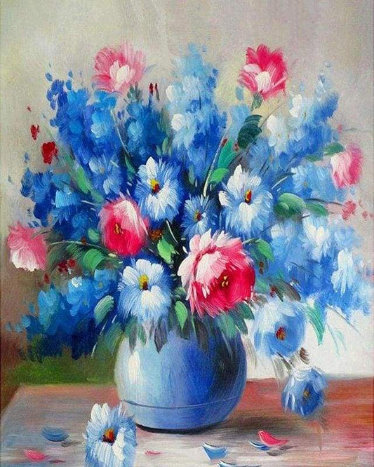 Fiori Blu E Rossi Diamond Painting