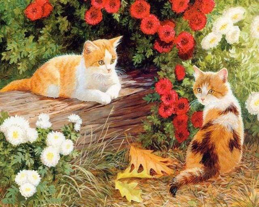 Fiori E Gattini Diamond Painting