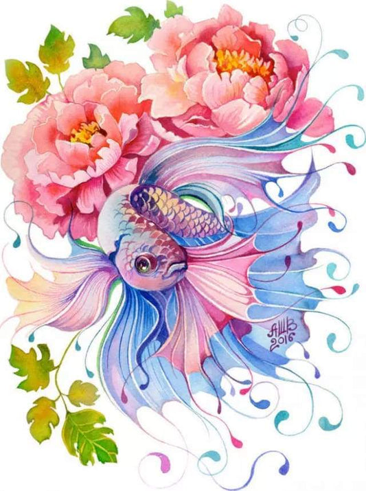 Fiori E Pesci Intrecciati Diamond Painting