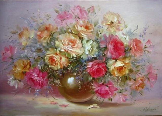 Fiori Romantici In Un Vaso Diamond Painting