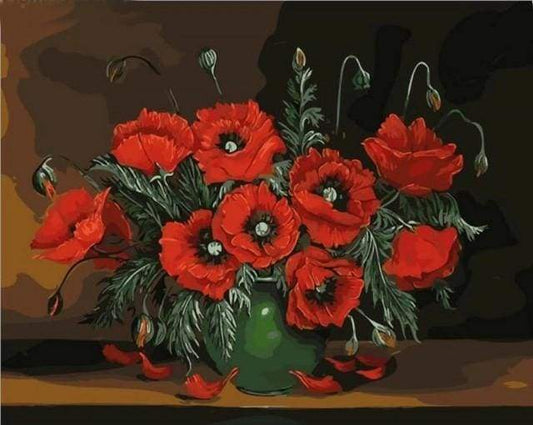 Fiori Rosso Scuro Diamond Painting