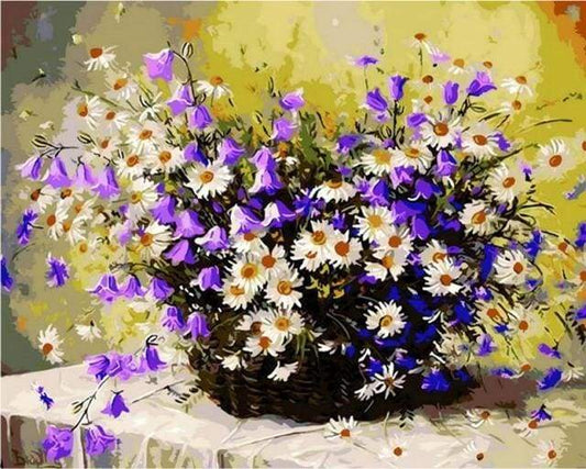 Fiori Viola E Margherite Diamond Painting