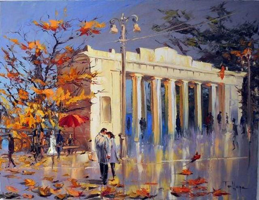 Foglie E Vecchio Edificio Diamond Painting
