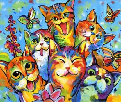 Gatti Felici Diamond Painting